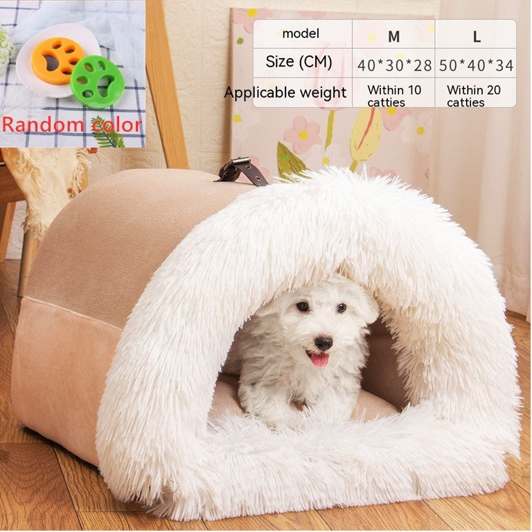 Cozy Portable Pet Nest – Warm Dog & Cat Bed for Winter - Elibark Dog Supplies