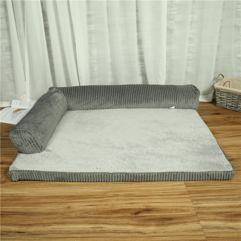 Corduroy Pet Sofa – Cozy Bed for Small to Large Pets - Elibark Dog Supplies