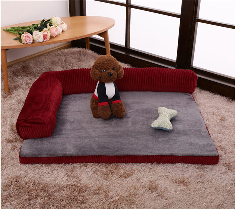 Corduroy Pet Sofa – Cozy Bed for Small to Large Pets - Elibark Dog Supplies