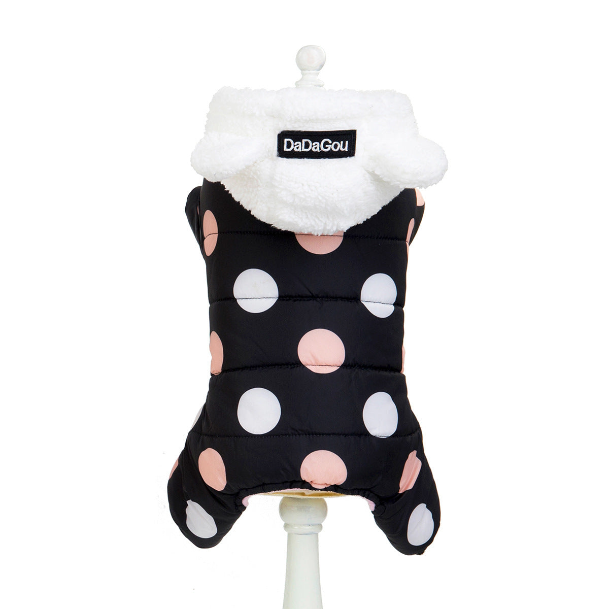 Cozy Polka Dot Cotton Pet Coat – Four-Leg Warmth - Elibark Dog Supplies
