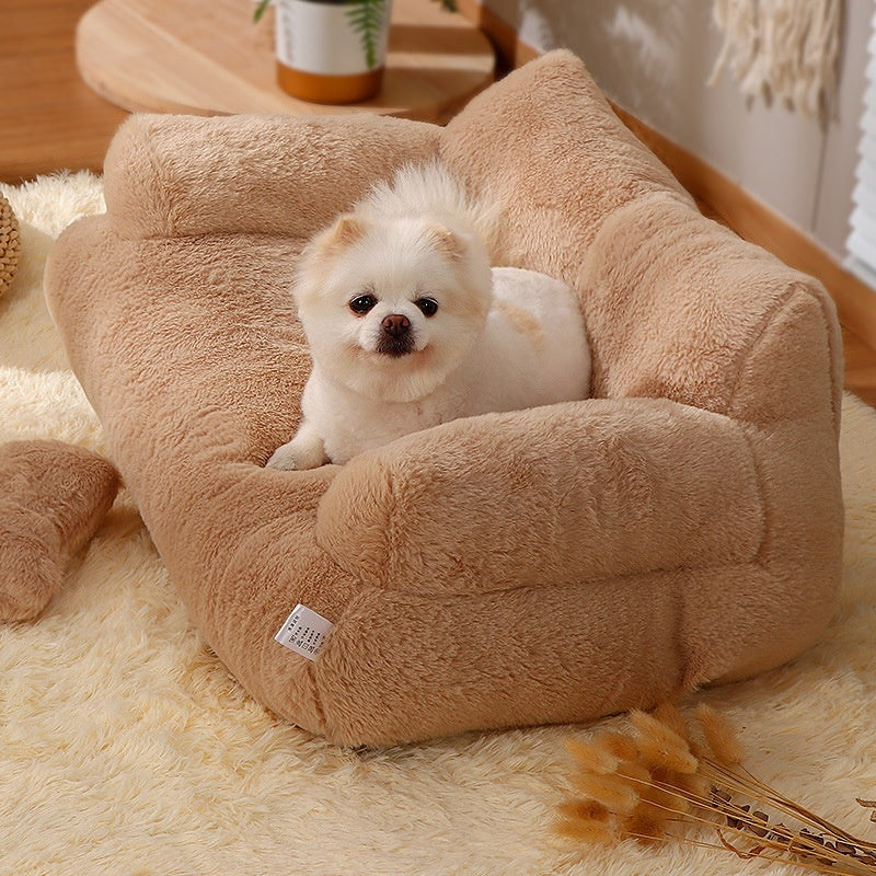 Warm Flannel Dog Sofa Bed – Cozy Kennel for Medium & Large Dogs - Elibark Dog Supplies