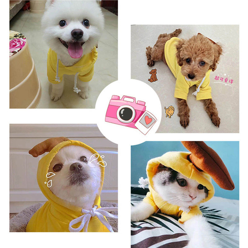 Cute Fruit Dog Hoodie – Warm Fleece Outfit for Small Pets - Elibark Dog Supplies