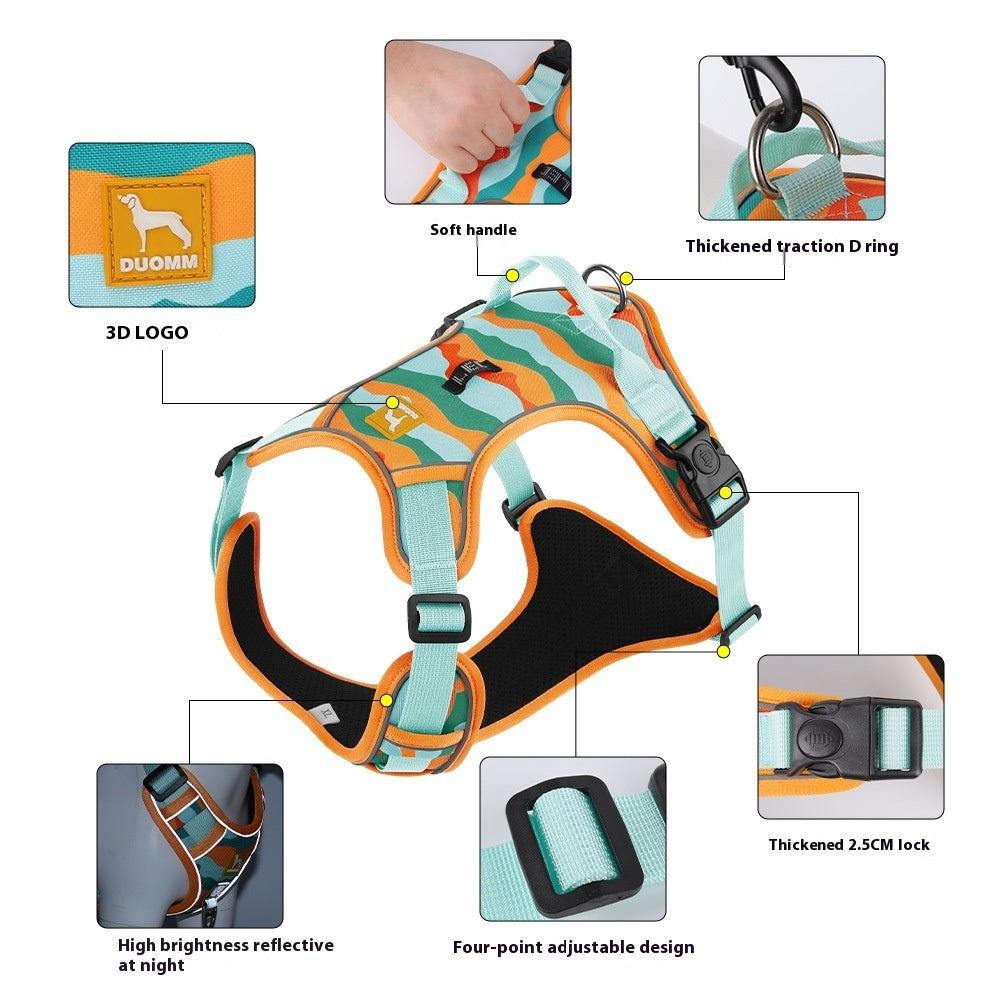 Reflective Dog Harness with Leash – Chest & Back Control - Elibark Dog Supplies