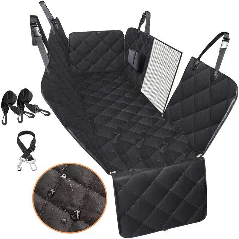 Dog Car Seat Cover – Hammock Style with Mesh Window & Pockets - Elibark Dog Supplies