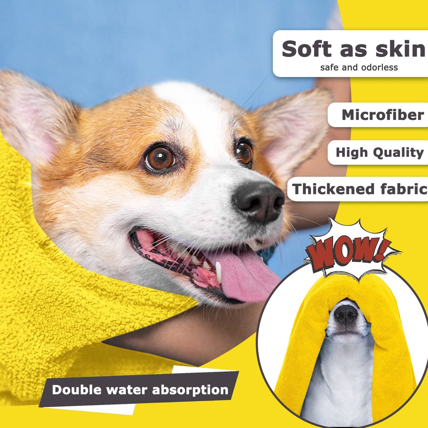 Super Absorbent Microfiber Dog Towel – Soft & Quick-Drying - Elibark Dog Supplies