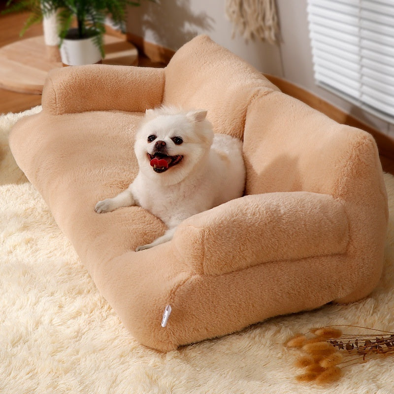 Warm Flannel Dog Sofa Bed – Cozy Kennel for Medium & Large Dogs - Elibark Dog Supplies
