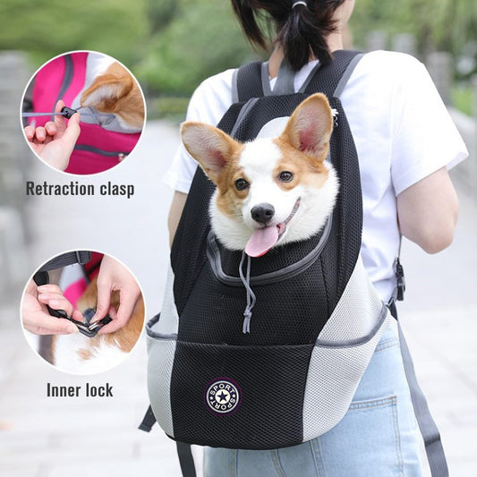 Breathable Front Dog Carrier Backpack with Safety Features - Elibark Dog Supplies