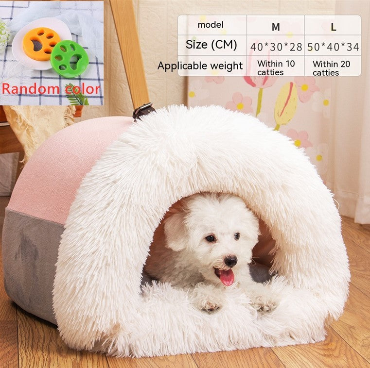 Cozy Portable Pet Nest – Warm Dog & Cat Bed for Winter - Elibark Dog Supplies