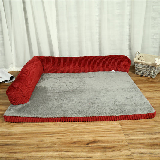 Corduroy Pet Sofa – Cozy Bed for Small to Large Pets - Elibark Dog Supplies