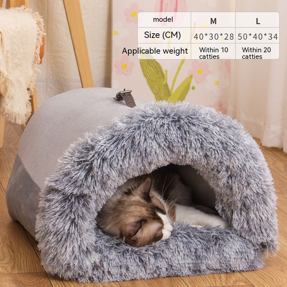 Cozy Portable Pet Nest – Warm Dog & Cat Bed for Winter - Elibark Dog Supplies