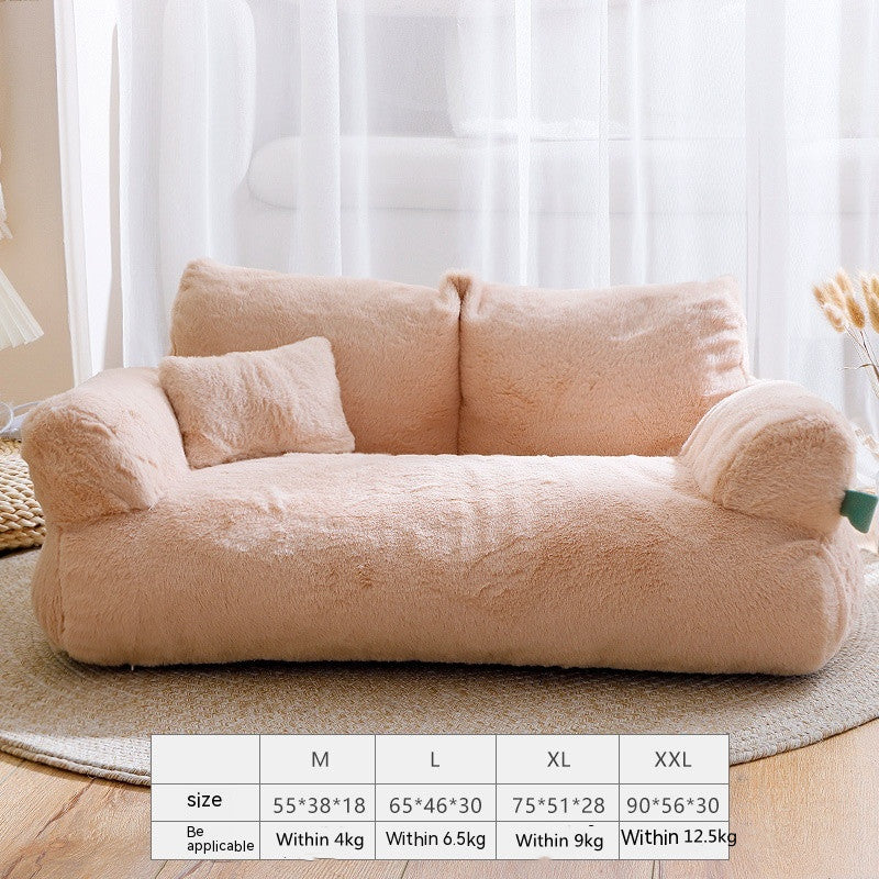 Warm Flannel Dog Sofa Bed – Cozy Kennel for Medium & Large Dogs - Elibark Dog Supplies